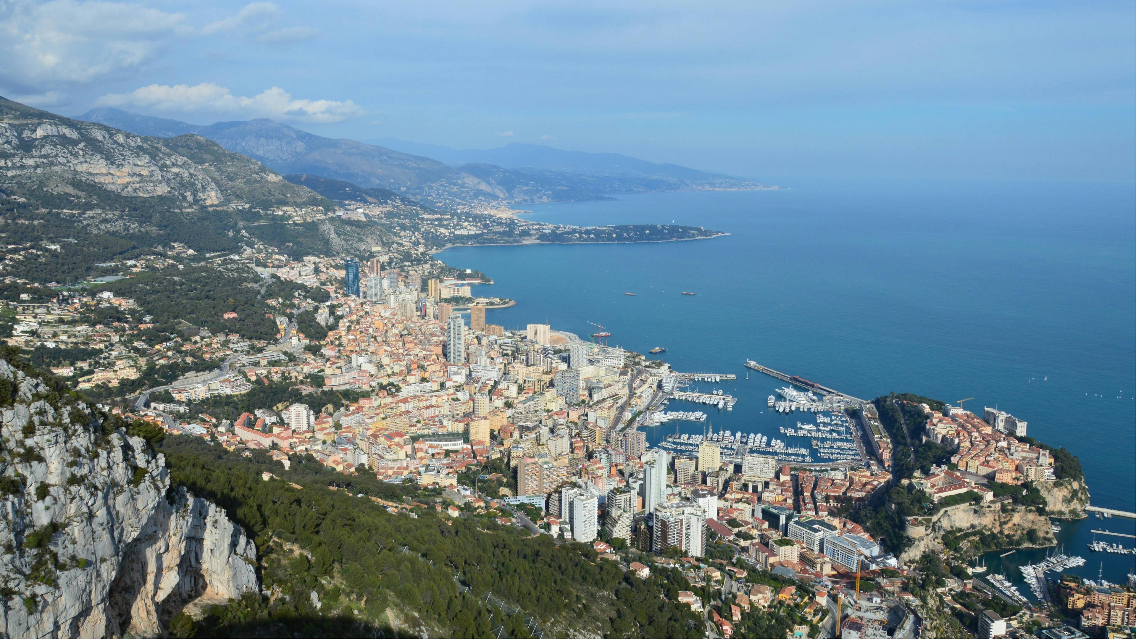 Panoramic view of Monaco and the Mediterranean